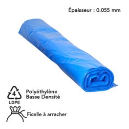110 lt BLEU LDPE (carton 20 x 10 sacs)