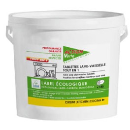 COMPRIMES LAVE VAISSELLE ACTION VERTE TOUT EN 1 (seau 160 pièces)