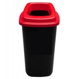Collecteur de déchets 28 lt (corps noir - couvercle rouge) *