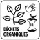 Autocollant DECHETS ORGANIQUES p/ container 30 x 30 cm