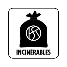 Autocollant INCINERABLES p/container 30 x 30 cm