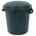 Poubelle plastique 80 lt avec couvercle (noir)
