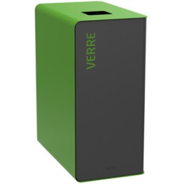 Poubelle borne TRI SELECTIF 65 lt CUBATRI VERRE gris/vert