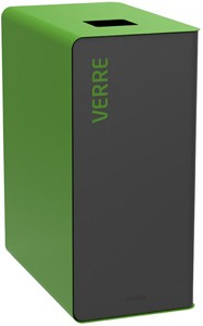 Poubelle borne TRI SELECTIF 65 lt CUBATRI VERRE gris/vert