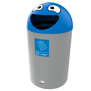 Poubelle TRI SELECTIF éducative 75 lt. (Sourire Bleu)