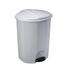 Poubelle WC en plastique blanc à pédale, 18 litres