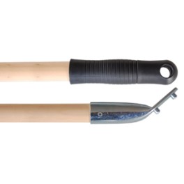 Manche bois avec trou +  fixe-manche métallique CH penché (bois FSC)