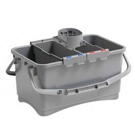 Seau plastique gris 28 lt PRISMA avec 2 seaux 6 lt et un essoreur