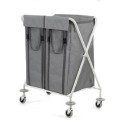 Chariot de ramassage pliable pour linge avec sacs (2 x 110 lt) 