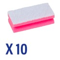 Eponge synthétique rose abrasif blanc (10 pièces)