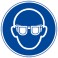 Autocollant "Lunettes de protection obligatoires" (100 mm)