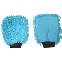 Gant microfibre ''SHAGGY'' double-face bleu (pièce)