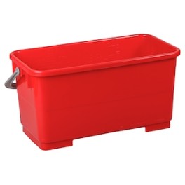 Seau plastique rouge pour vitres 22 lt