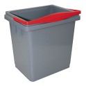 Seau plastique gris avec poignée rouge 4lt