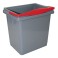 Seau plastique gris avec poignée rouge 4lt
