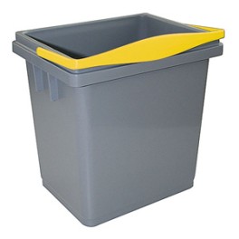 Seau plastique gris avec poignée jaune 4lt