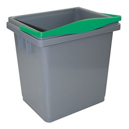 Seau plastique gris avec poignée vert 4lt
