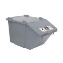 Bac plastique 45 LT gris avec couvercle (4 pièces)