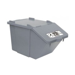 Bac plastique 45 LT gris avec couvercle (4 pièces)