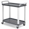 Chariot de service SILVER gris argenté avec 2 étagères