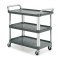 Chariot de service SILVER gris argenté avec 3 étagères