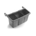 Bac latéral avec 3 compartiments pour panier porte-produits gris